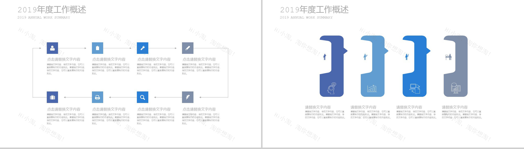 蓝色极简商务年度工作总结汇报PPT模板-6