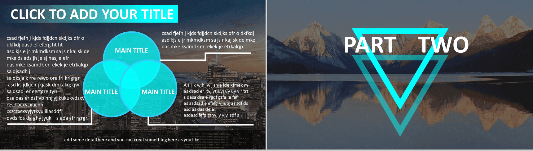 欧美商务扁平汇报年终计划PPT模板-4