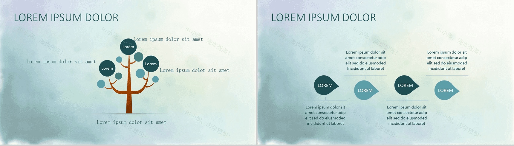 竹韵扁平风格商务汇报演讲通用PPT模板-3