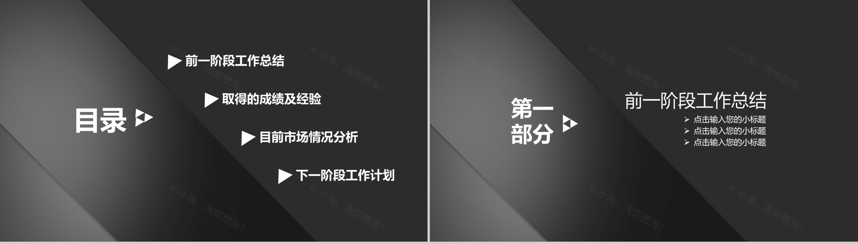 黑色简约商务风工作总结PPT模板-2