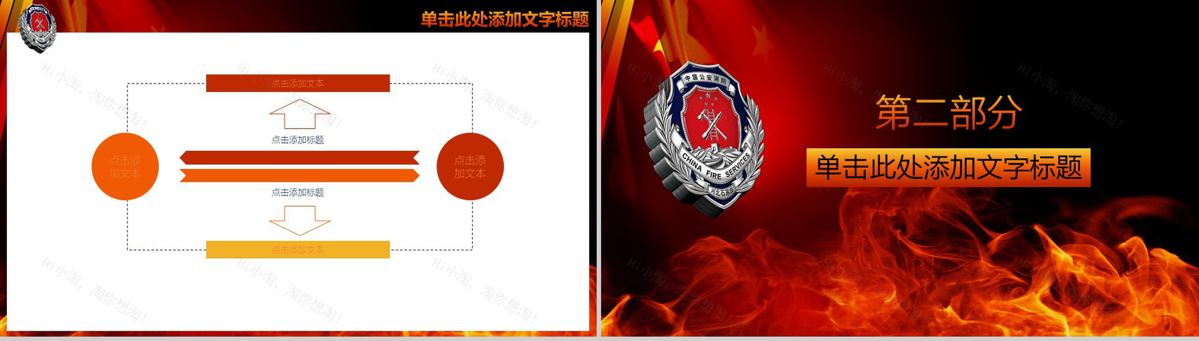 消防队工作汇报工作会议PPT模板-5