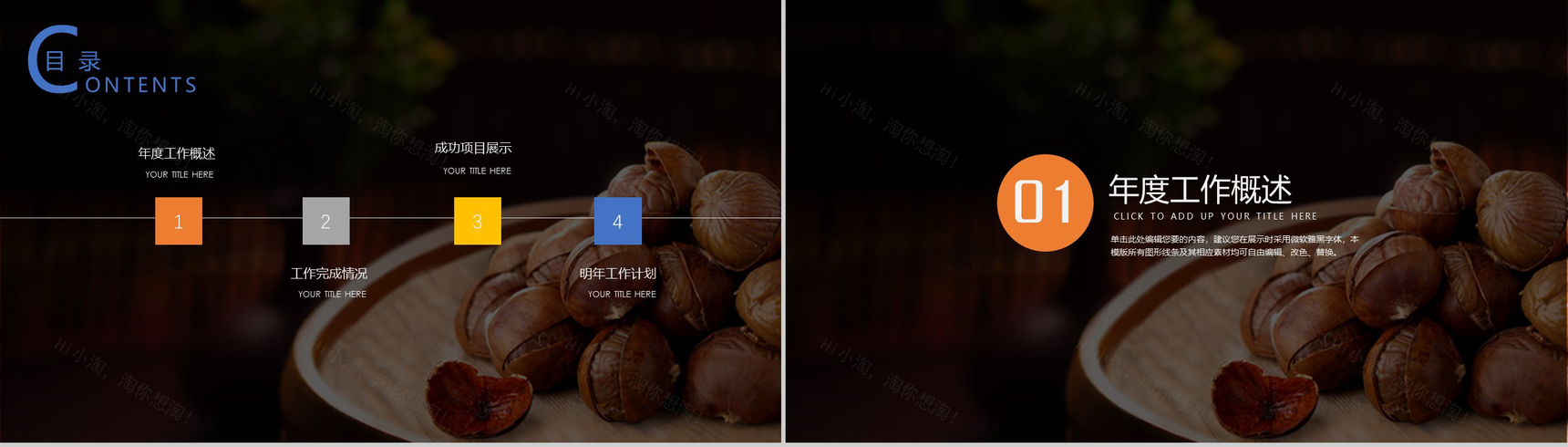简洁简约休闲主题工作汇报PPT模板-2