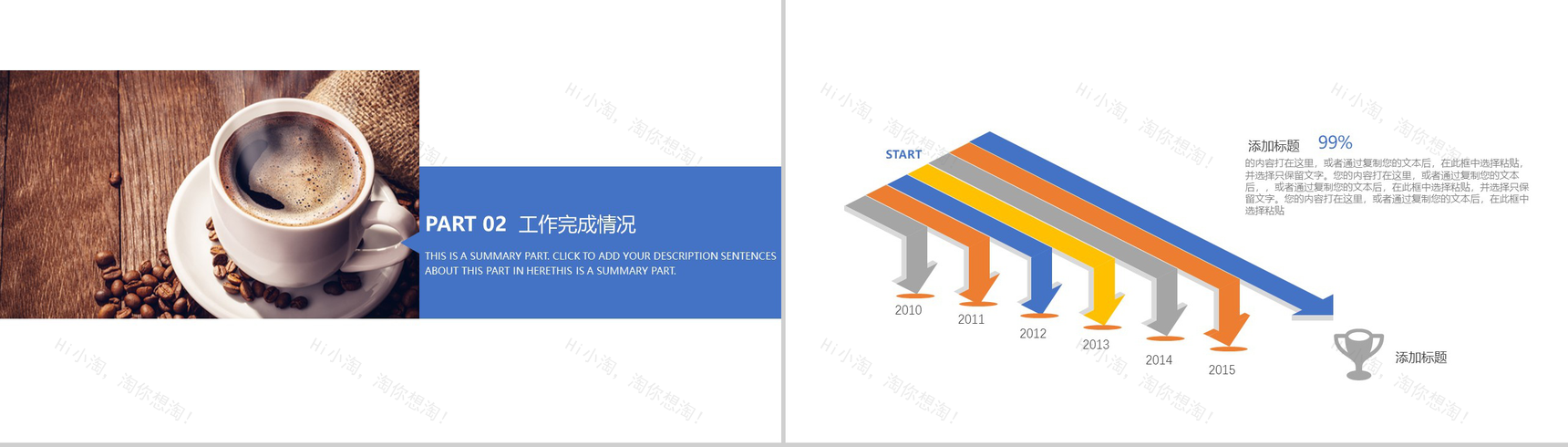 时尚简约休闲咖啡年度工作总结汇报PPT模板-5