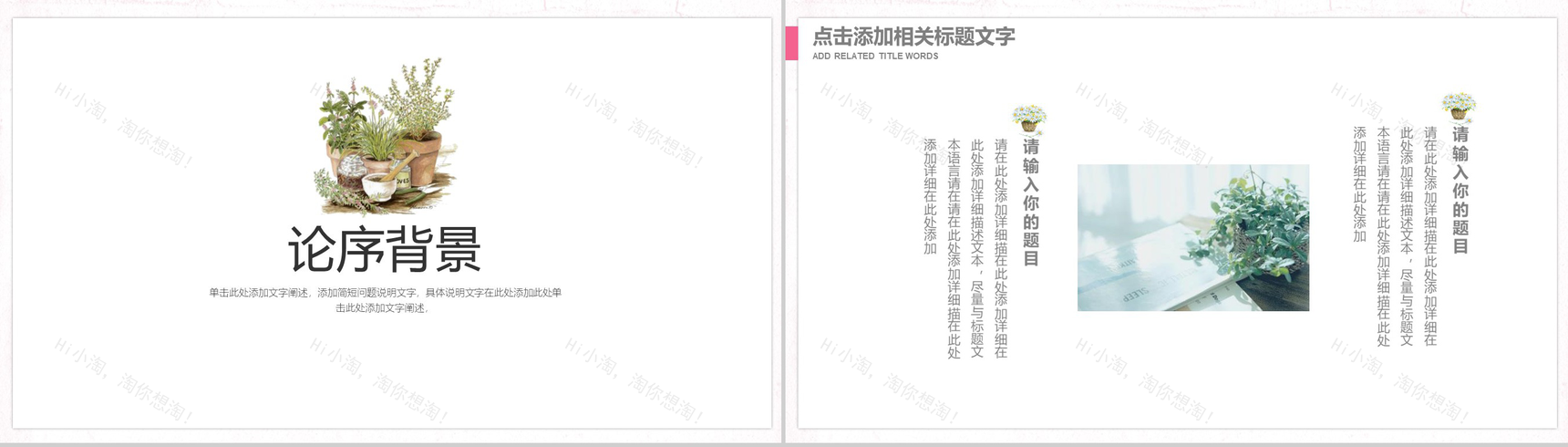 遇见多肉小清新文艺通用企业宣传PPT模板-3