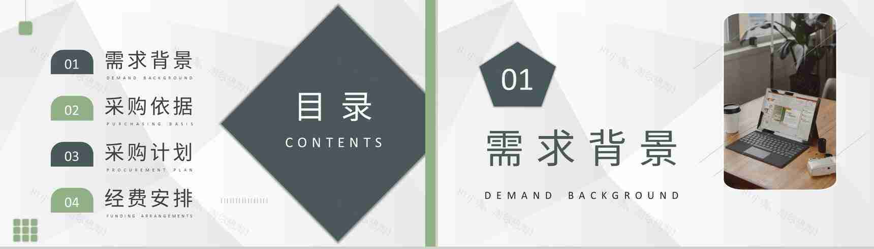 采购部门年度工作总结计划单位采购需求汇报PPT模板-2