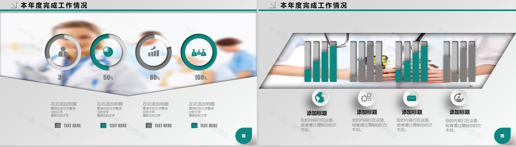 医疗绿医疗行业工作报告PPT模板-10