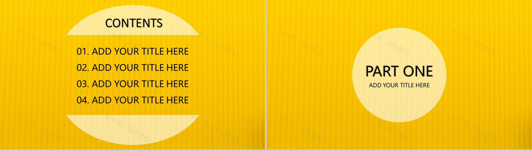 企业静态绘画商务总结精选黄色汇报PPT模板-2