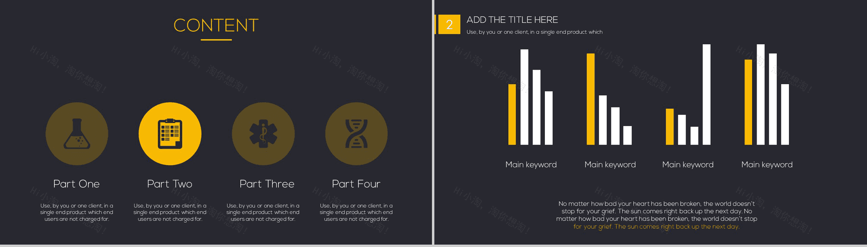 精品黑黄配色商务动态企业汇报PPT模板-5