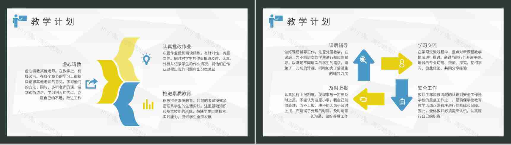 中小学校教师教学工作计划学期课程内容设计方案PPT模板-6