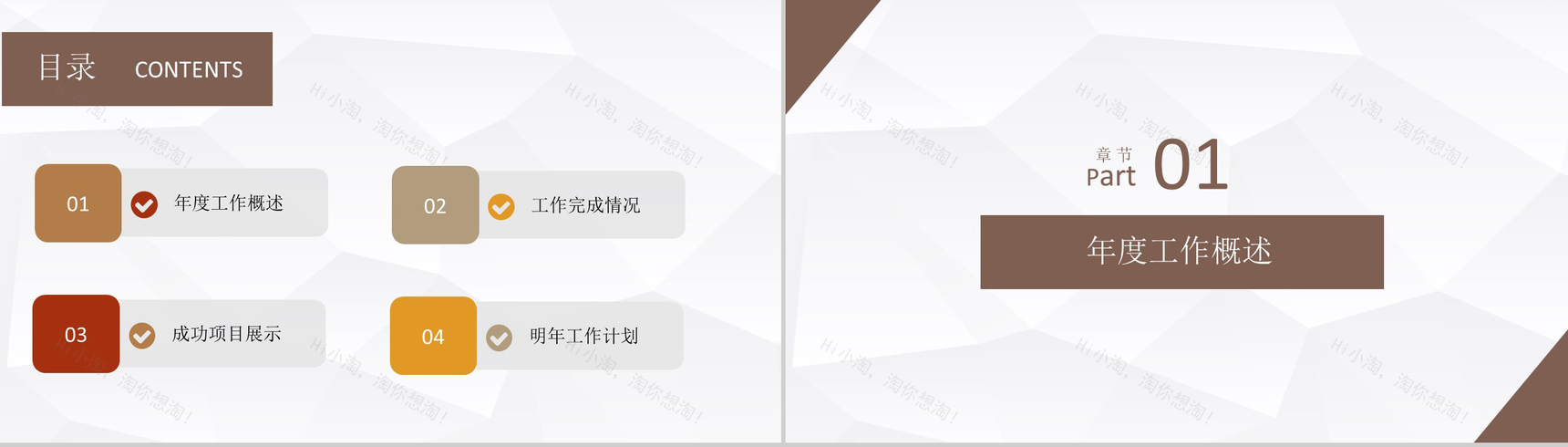 棕色简约风格年终总结工作汇报格式范文PPT模板-2