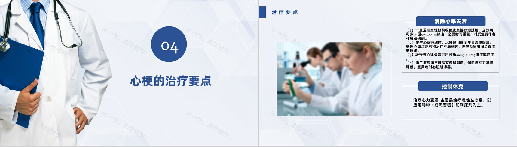 扁平化风格蓝色医疗急性心梗护理查房PPT模板-14