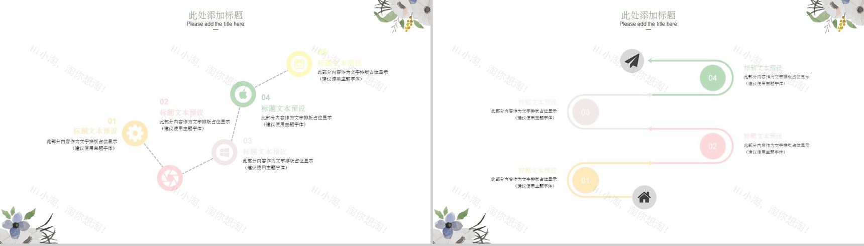 水彩小猫淡雅工作汇报总结PPT模板-11