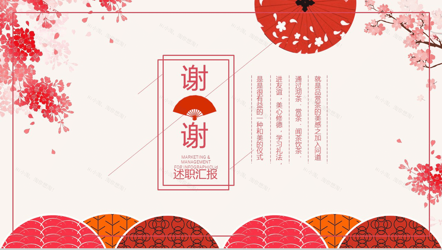 大气唯美日系清新简约述职报告PPT模板-13