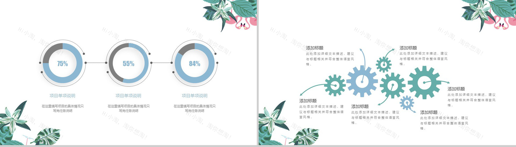 小清新时尚文艺工作汇报总结PPT模板-4