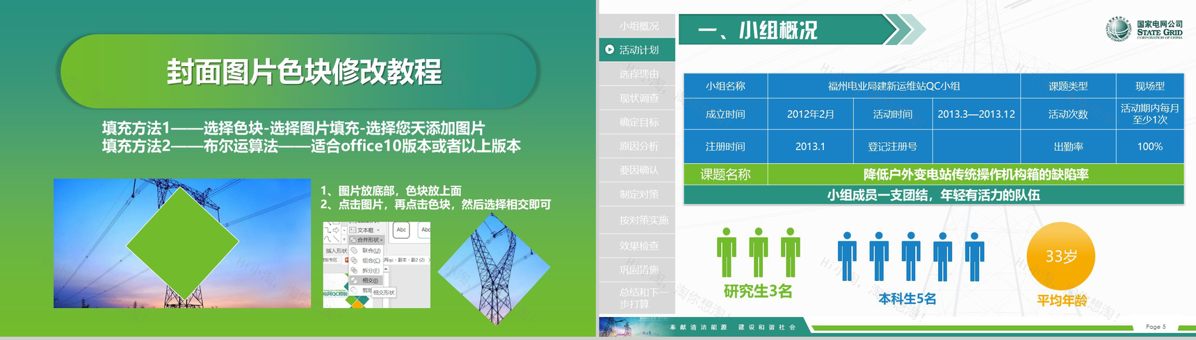 国家电网导航国家电网QC工作汇报PPT模板-3