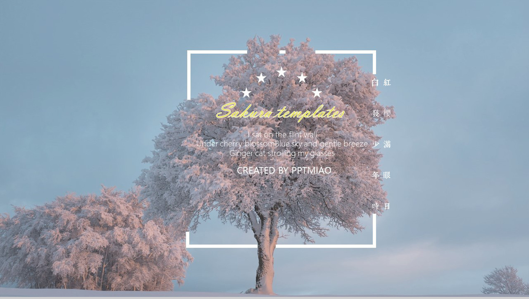 唯美水彩花卉插画风通用动态PPT模板