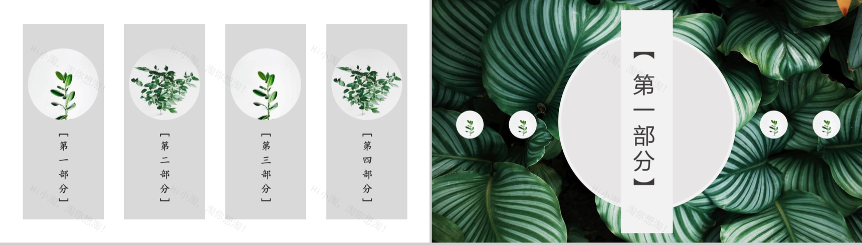 2020绿叶森系文艺工作总结PPT模板-2