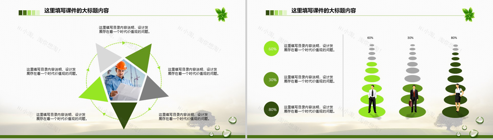 绿色环保总结汇报类PPT模板-7