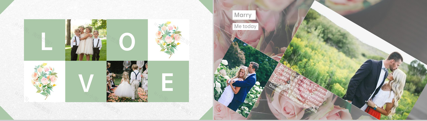 灰色欧美风温馨浪漫婚礼纪念相册PPT模板-10