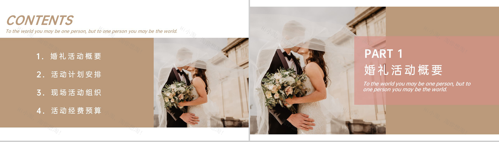 褐色欧美风婚礼策划方案活动计划安排PPT模板-2