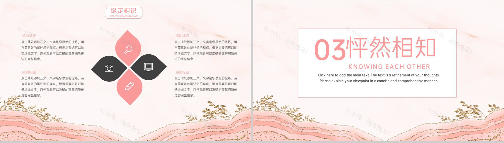 粉色简约小清新风婚礼策划方案婚礼流程介绍PPT模板-5