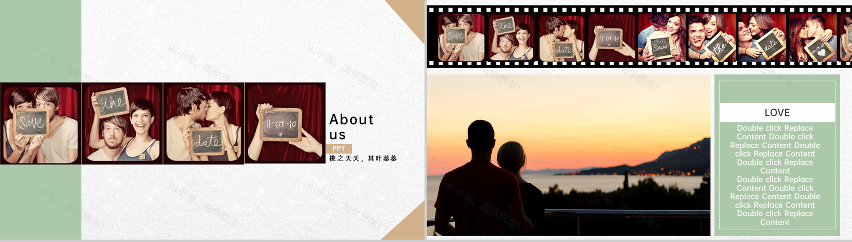 灰色欧美风温馨浪漫婚礼纪念相册PPT模板-8