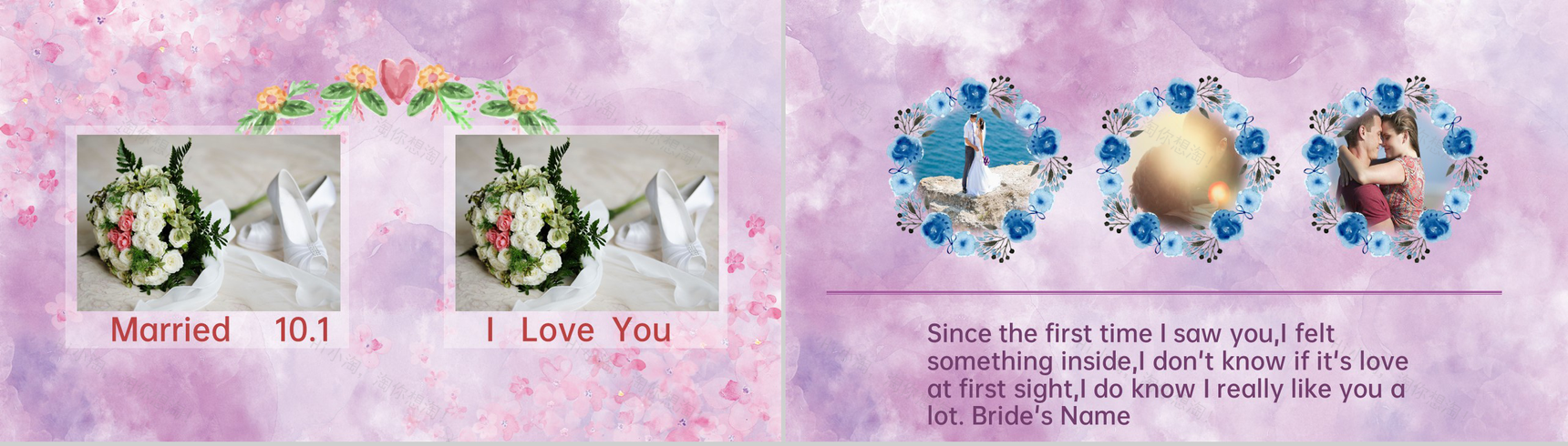 紫色清新唯美浪漫婚礼进行时流程介绍PPT模板-5