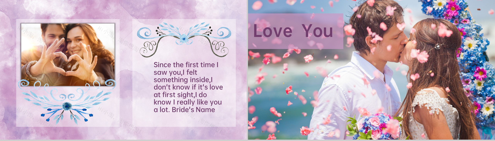 紫色清新唯美浪漫婚礼进行时流程介绍PPT模板-7