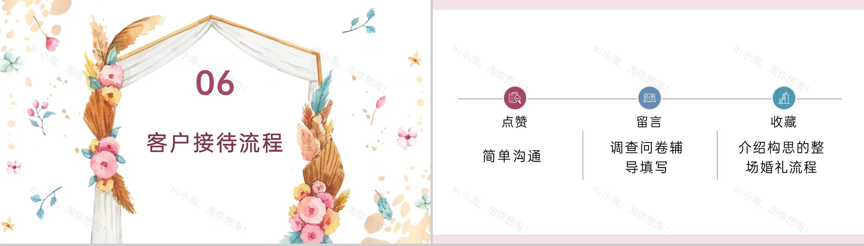 彩色水墨小清新风婚礼策划师培训婚庆行业的特点PPT模板-20