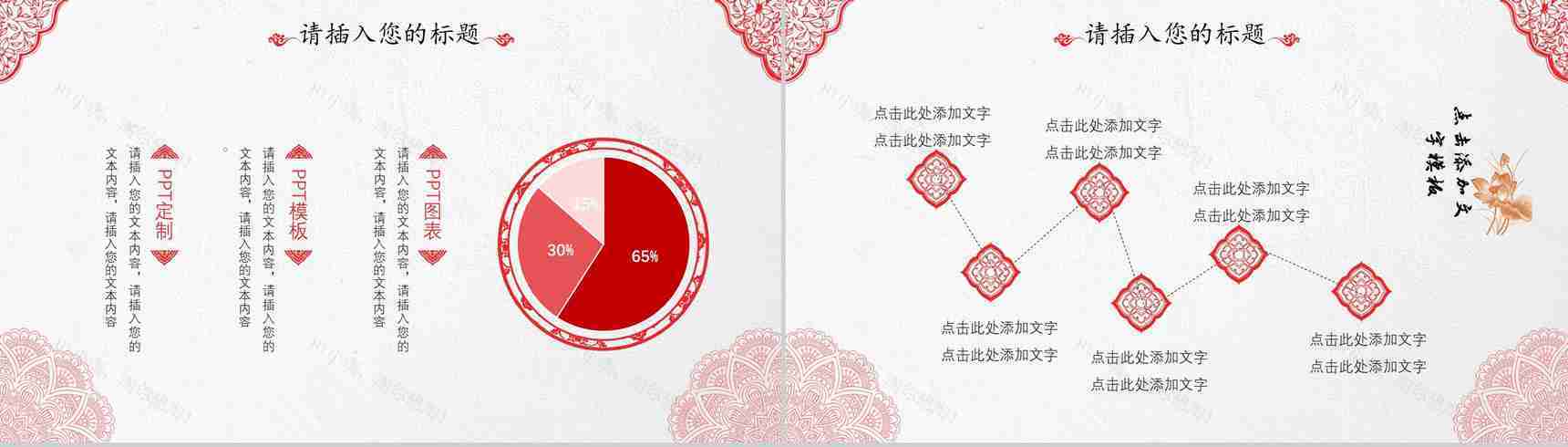 清新淡雅中国风婚庆婚礼策划PPT模板-14