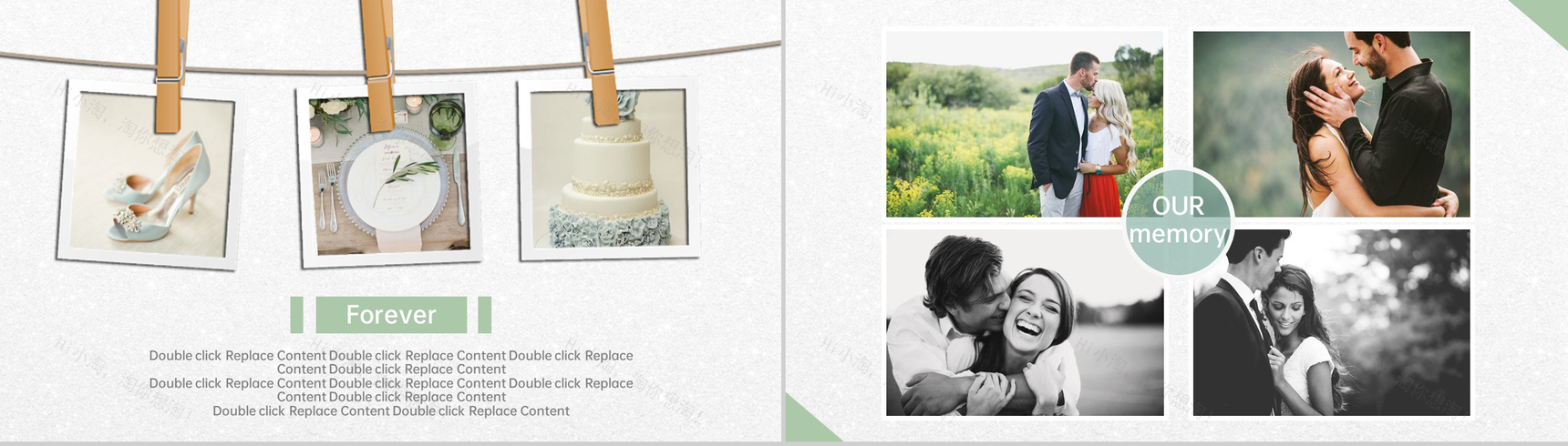 灰色欧美风温馨浪漫婚礼纪念相册PPT模板-17