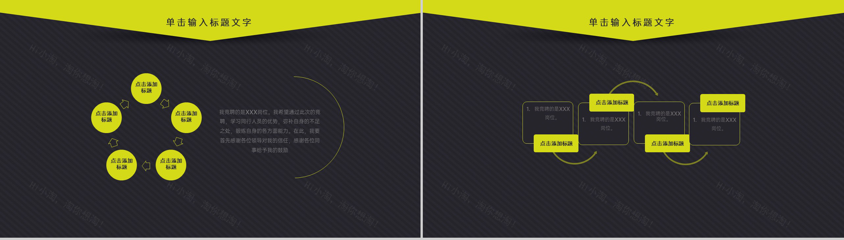 黄黑撞色简约风个人求职竞聘简历PPT模板-8