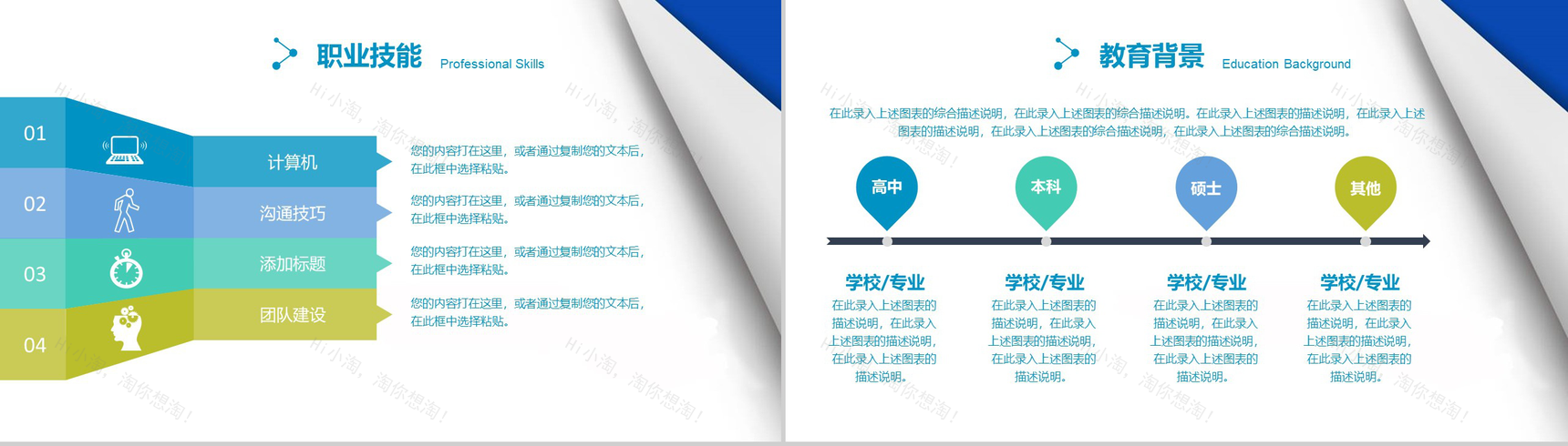 书籍翻页创意个人简历PPT模板-4