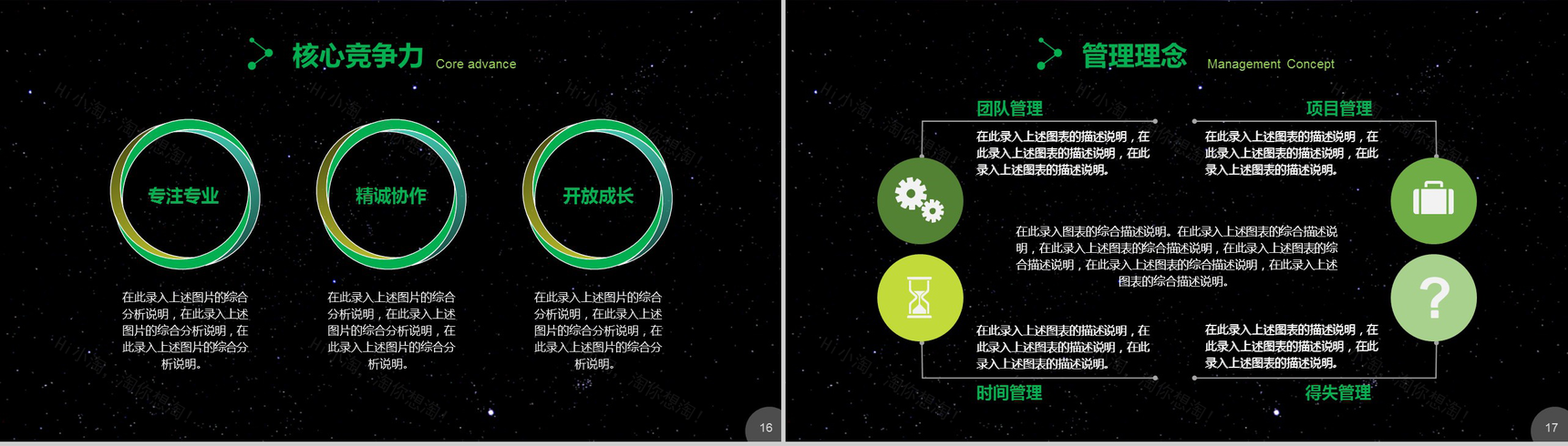 个性创意星空清新岗位求职竞聘应聘PPT模板-9
