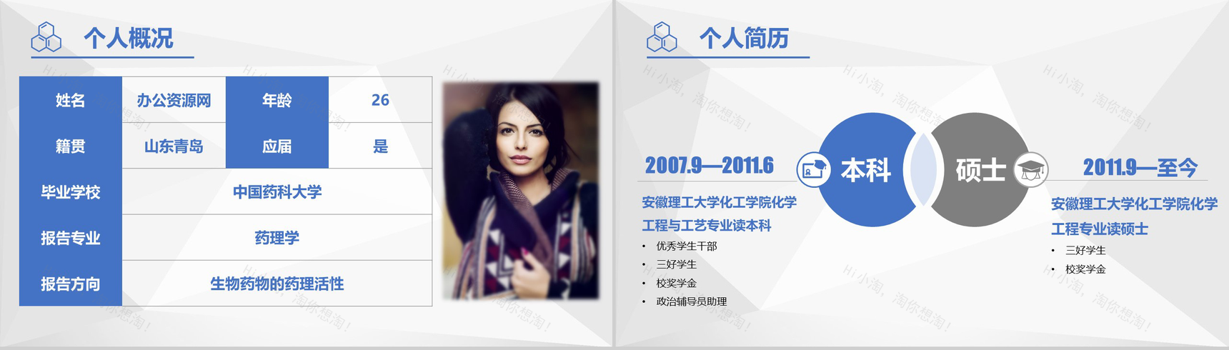 中国药科大学博士复试报告个人简历PPT模板-3