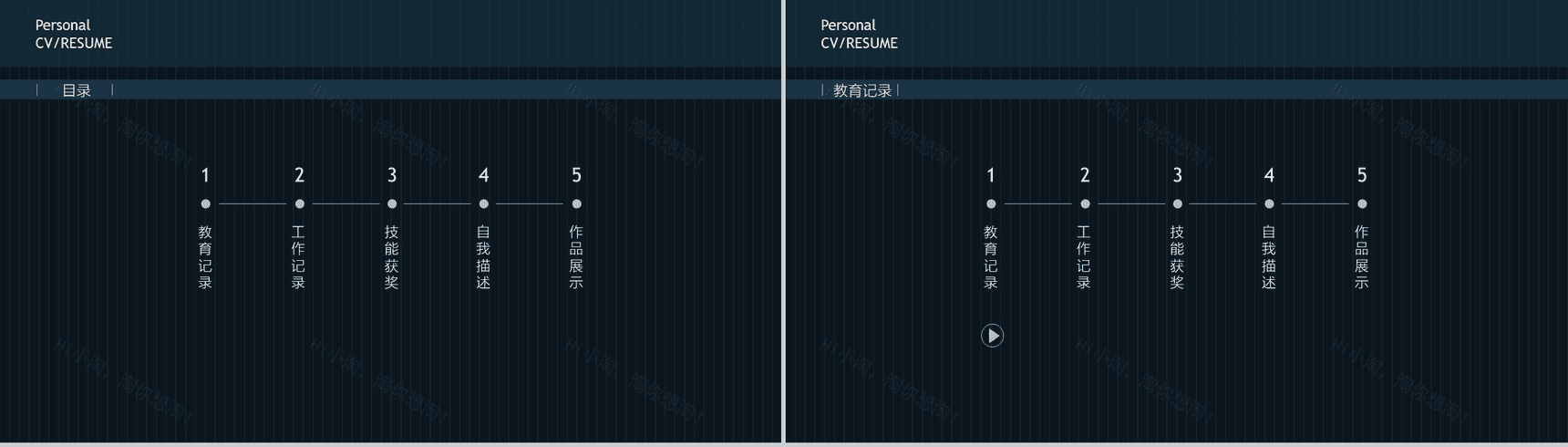 黑色大气个人简历通用PPT模板-2