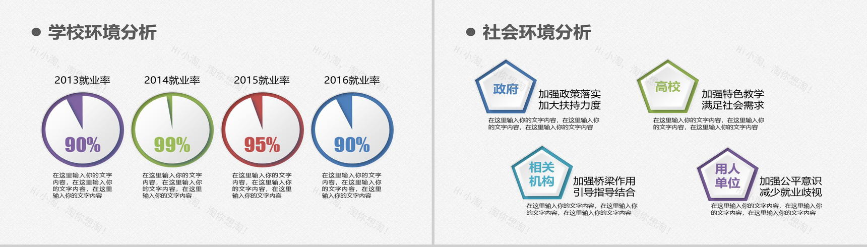 彩色卡通职业生涯PPT模板-8