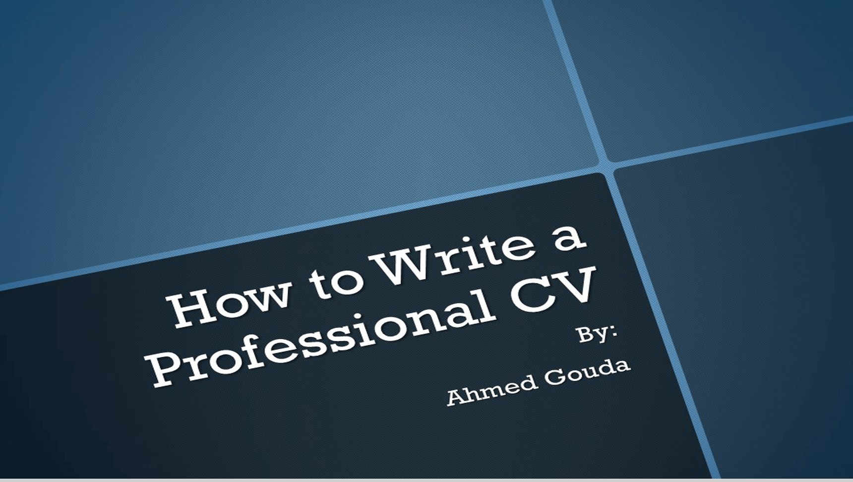 蓝色个性商务拼接求职竞聘PPT模板