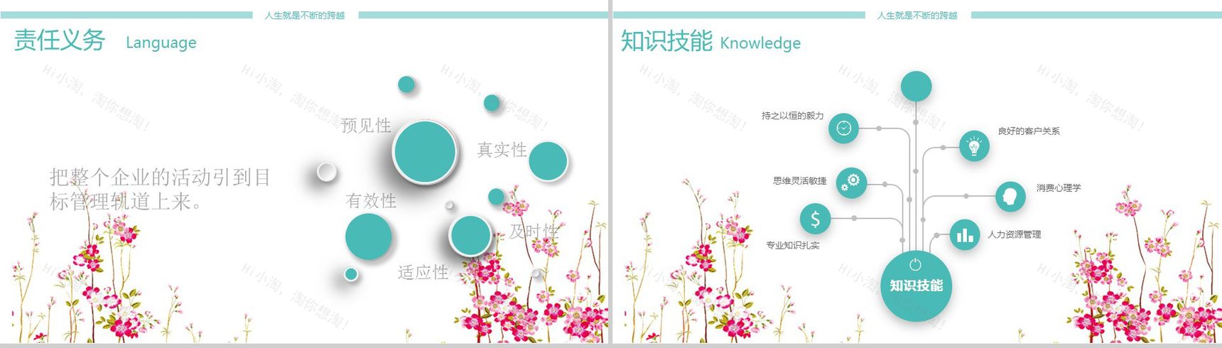 小清新唯美商务求职竞聘个人简历PPT模板-7