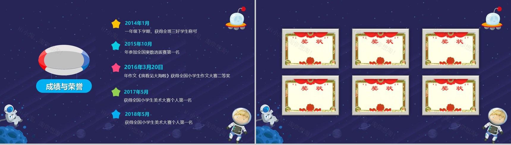 蓝色太空班干竞选PPT模板-4