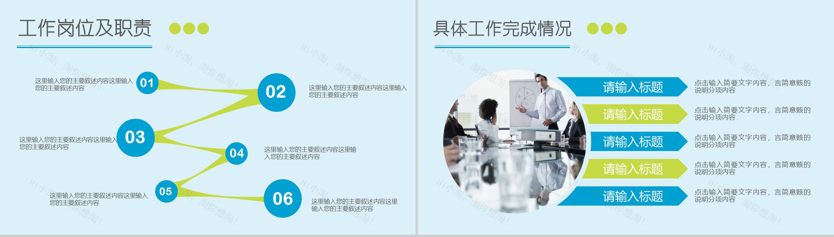 创意动态清新个人述职报告PPT模板-3
