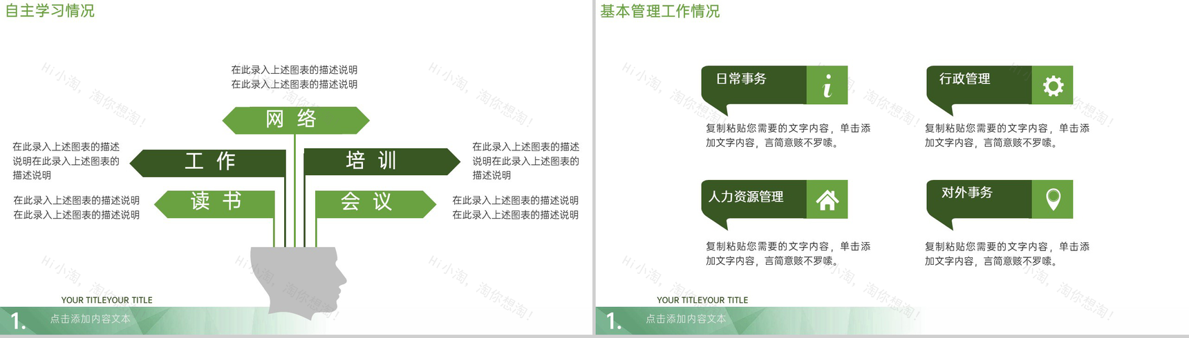 绿色清新风个人简历岗位经验竞聘PPT模板-4