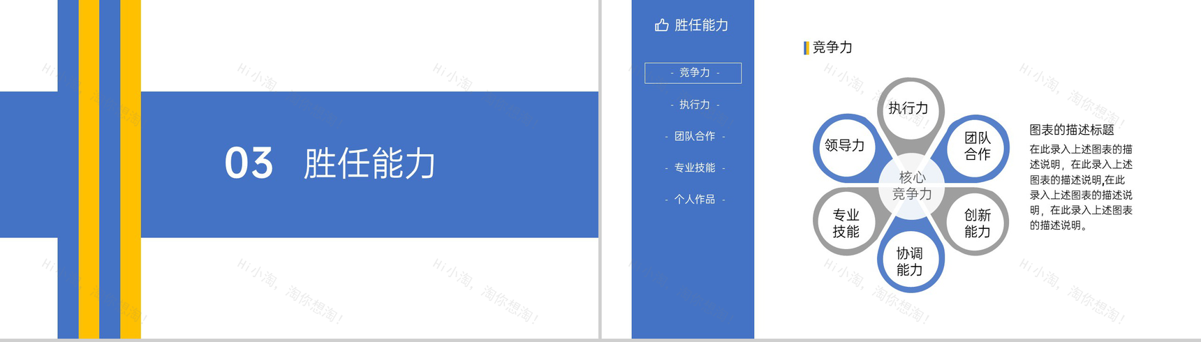 蓝黄大气简约风应届生个人求职简历PPT模板-7