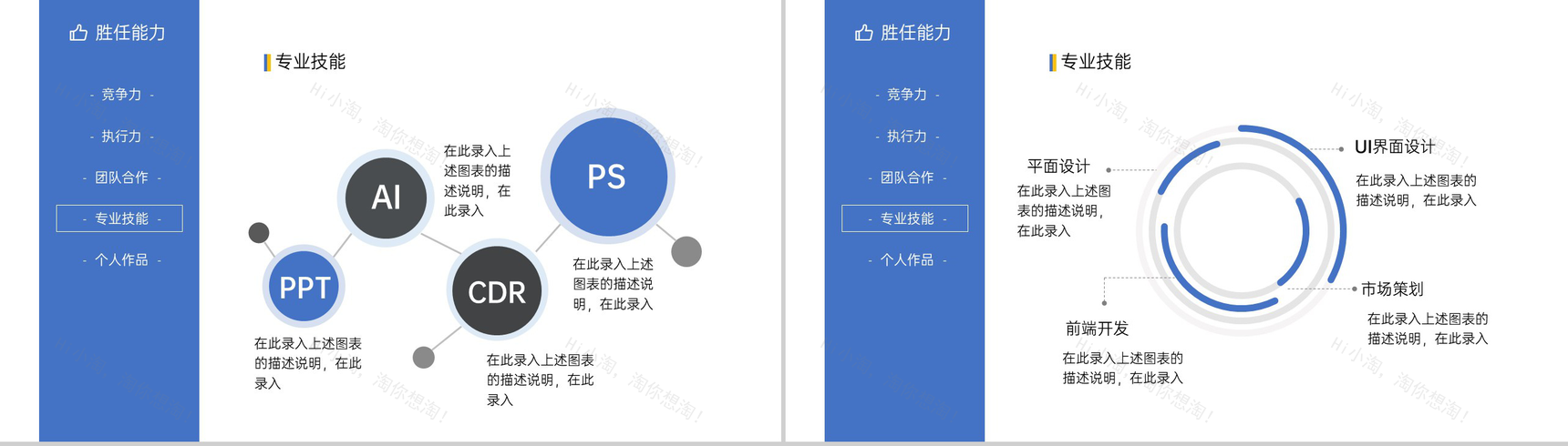 蓝黄大气简约风应届生个人求职简历PPT模板-9