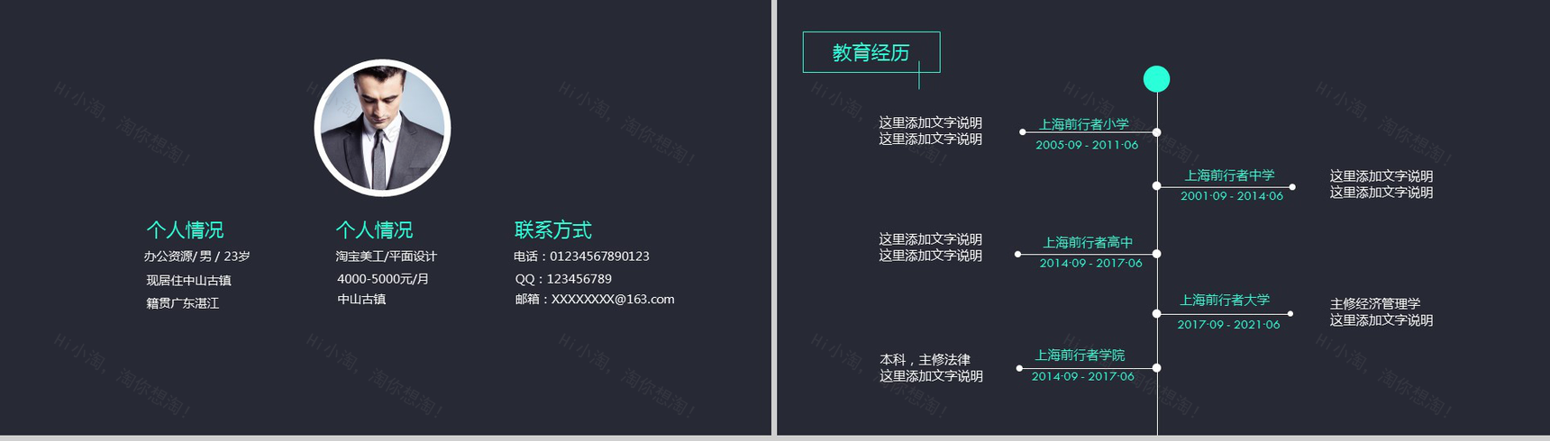 黑色高端商务大气自我介绍个人简历动态PPT模板-2