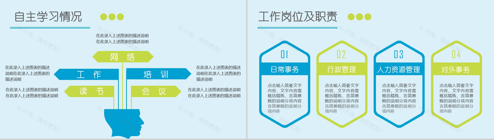 创意动态清新个人述职报告PPT模板-4