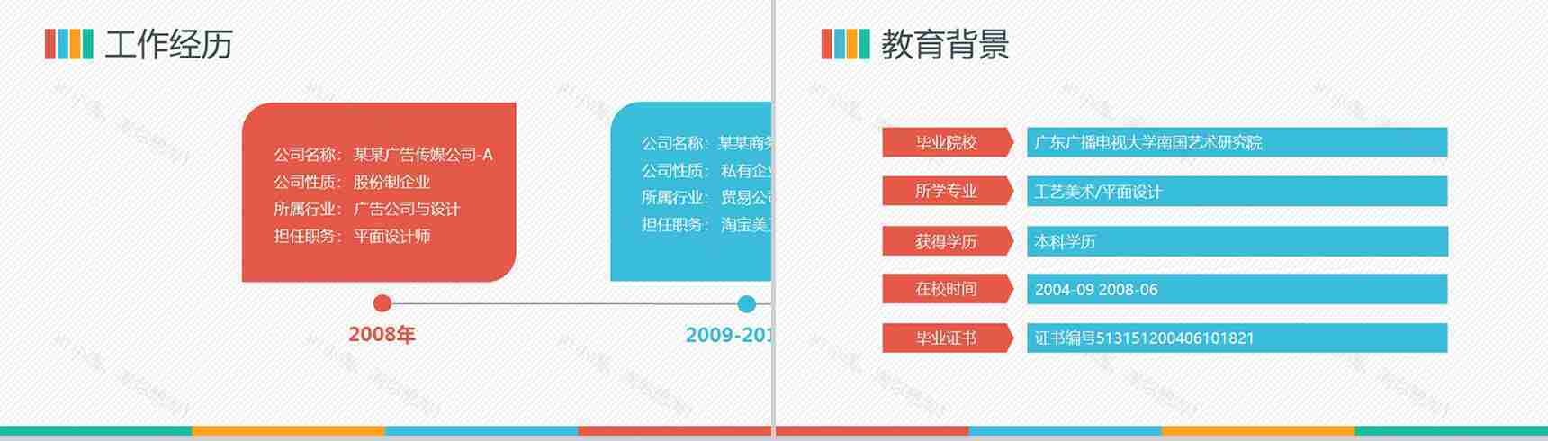 平面设计淘宝美工个人简历PPT模板-3