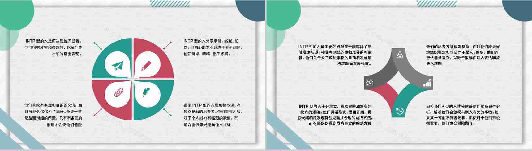 MBTI人格测试INTP职业性格职业领域建议企业员工技能培训通用PPT模板-3