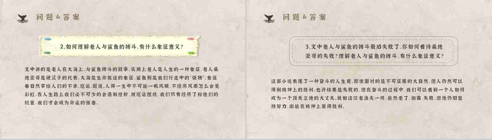 知识点梳理教育培训海明威《老人与海》艺术特色名著PPT模板-16