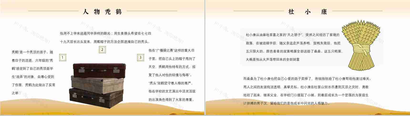 名著导读《草房子》艺术特色教育培训PPT模板-3